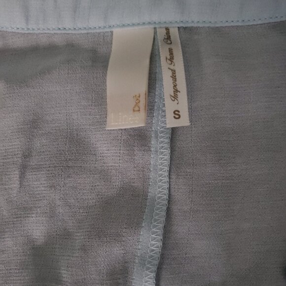 Line & Dot Blue Semi-Sheer Silk Tunic - Picture 8 of 9